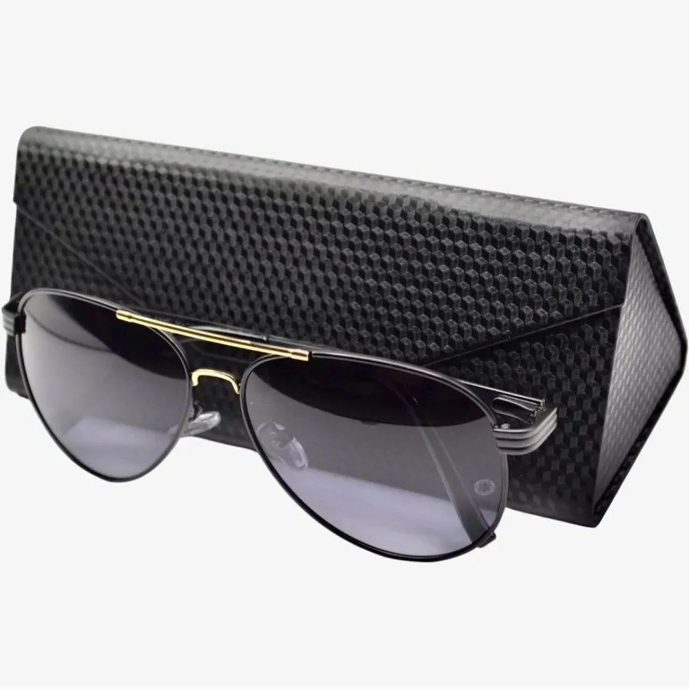 Montblanc Sunglasses | Black Gold Frame | Gray Purple Gradient Lens | New